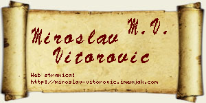 Miroslav Vitorović vizit kartica